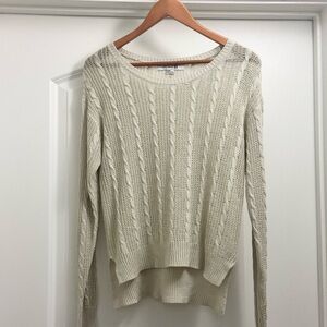 Forever 21 Cream Cable Knit Sweater, Size M
